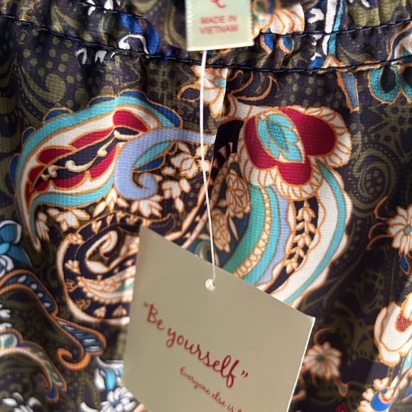 Fig and Flower for Anthropologie paisley high neck blouse L large - Picture 6 of 7